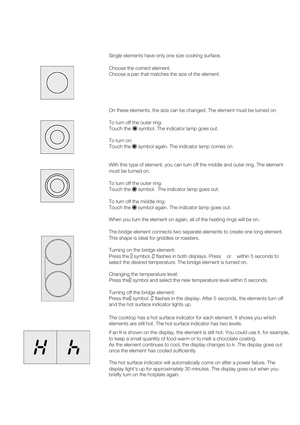 The elements, Hot surface indicator | Bosch NET 75.. User Manual | Page 9 / 64