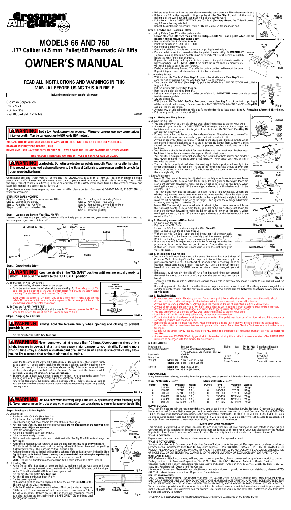 Crosman 66 (2001-2008) User Manual | 2 pages