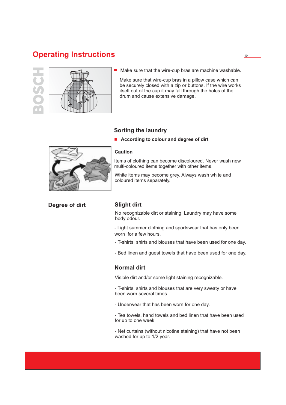 Operating instructions | Bosch WFD50818 User Manual | Page 12 / 40