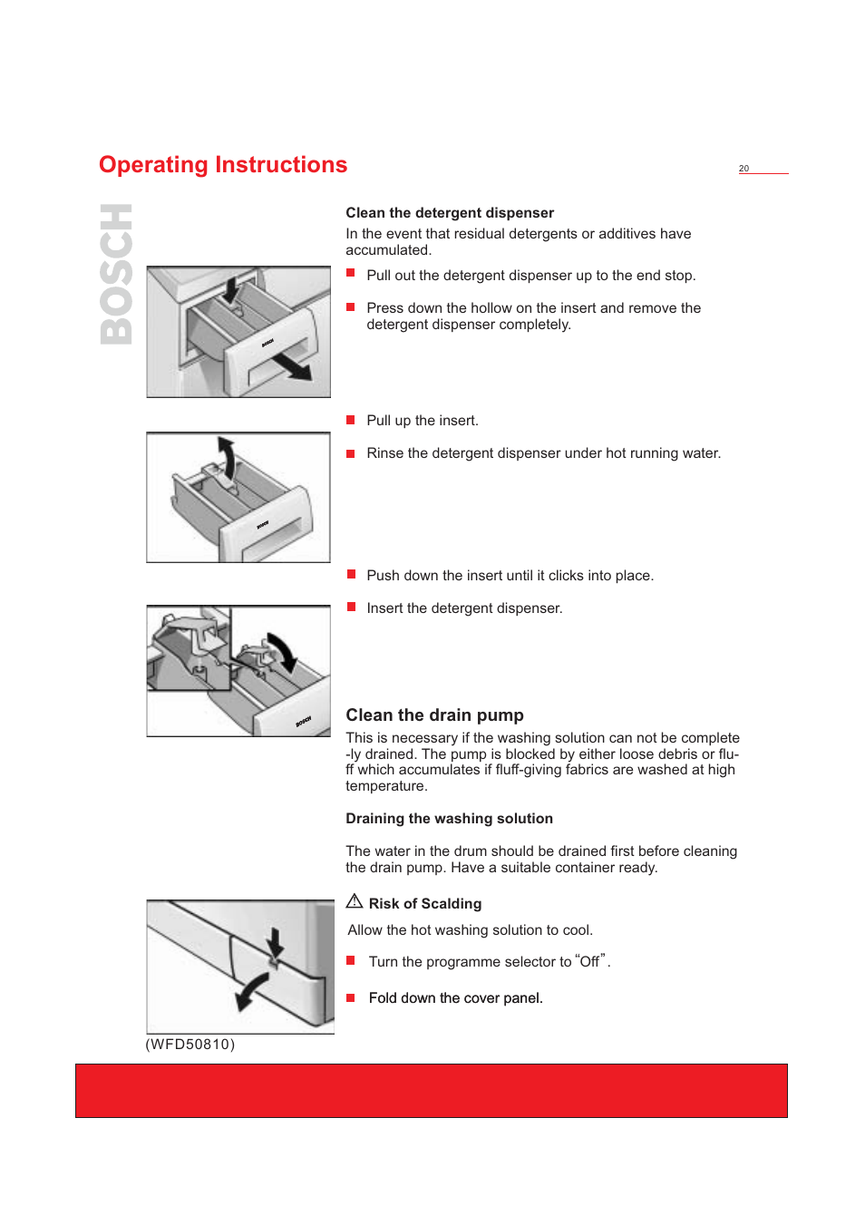 Operating instructions | Bosch WFD50818 User Manual | Page 22 / 40