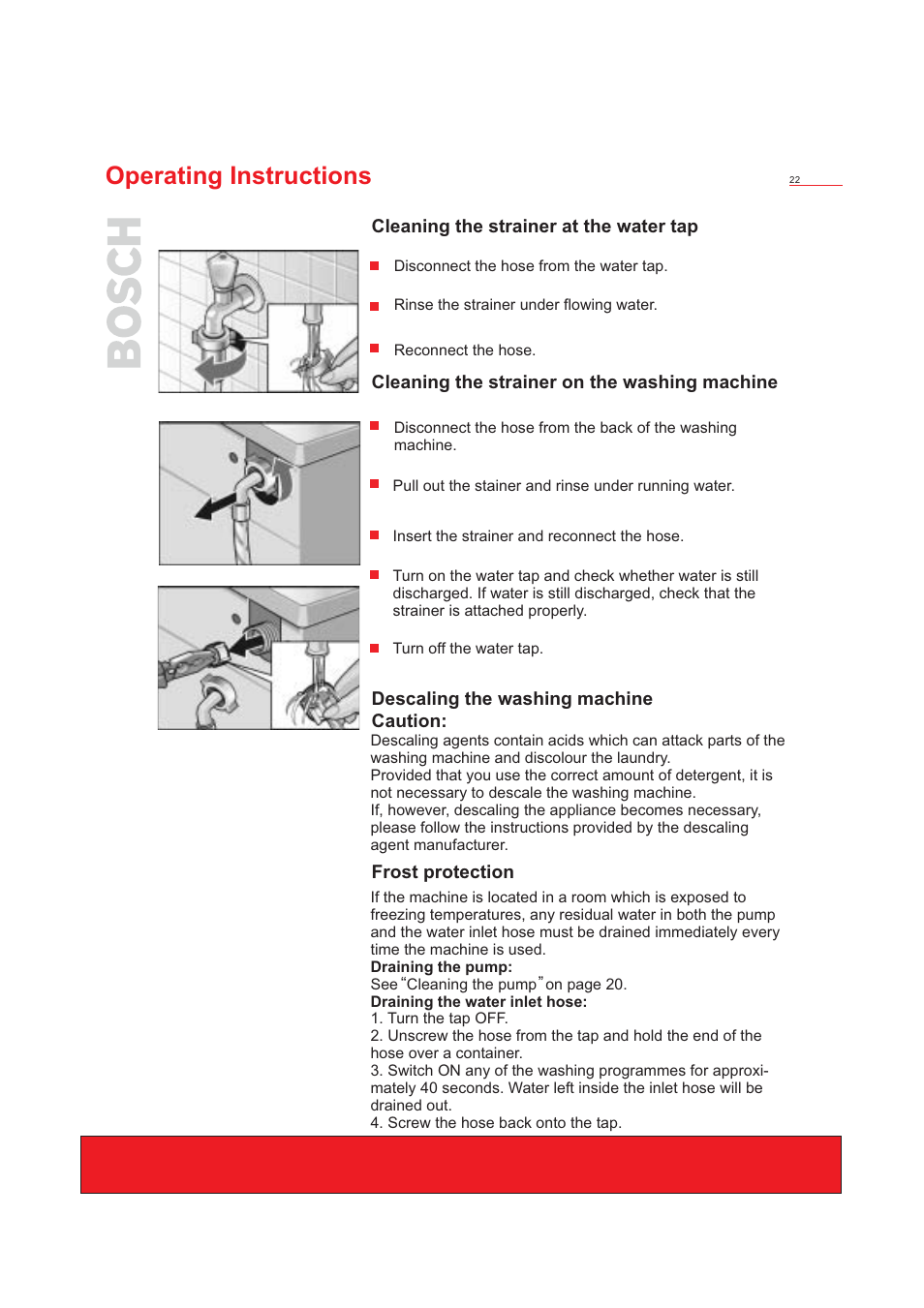 Operating instructions | Bosch WFD50818 User Manual | Page 24 / 40