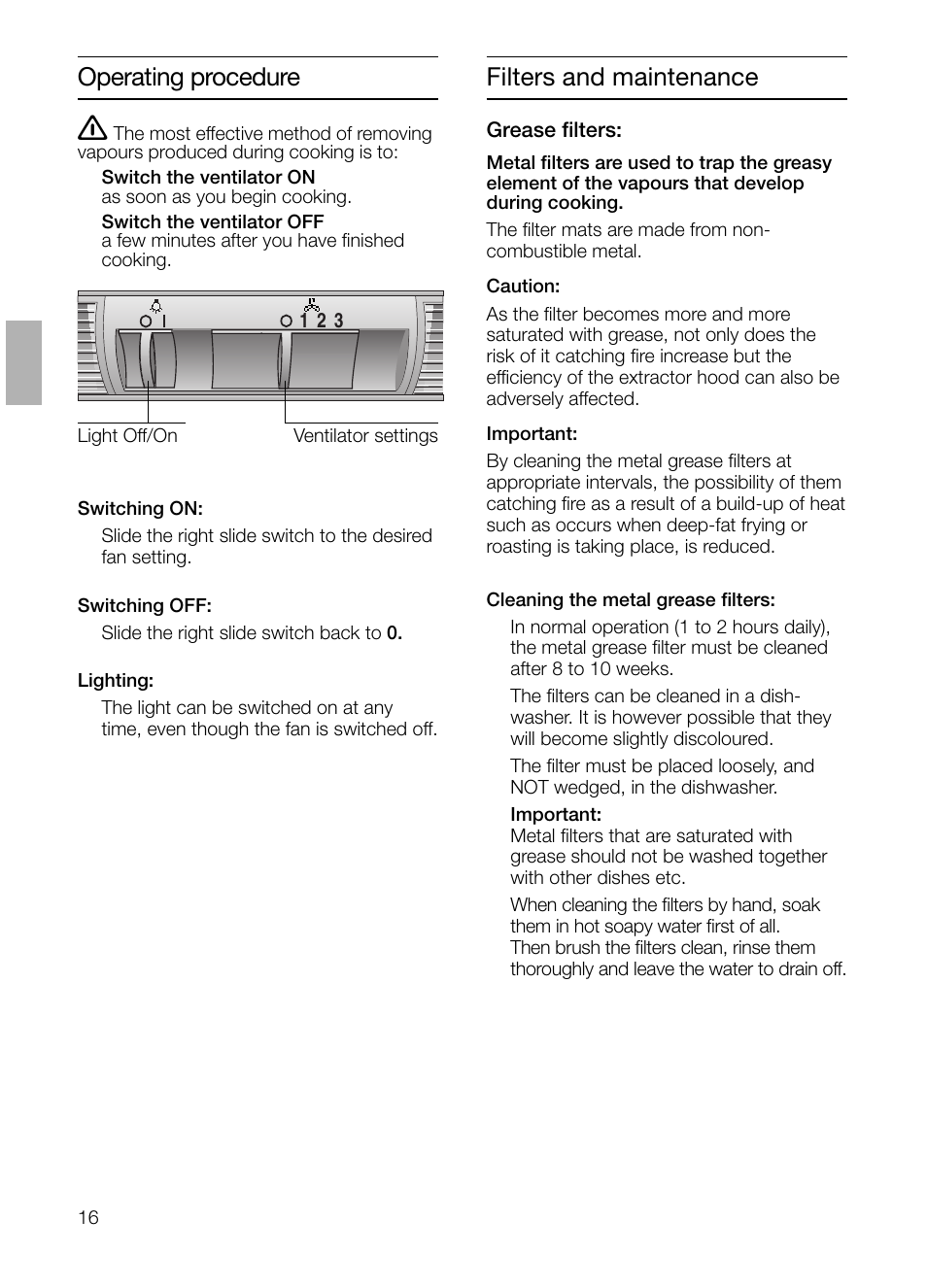 Operating procedure filters and maintenance | Bosch DKE 93 User Manual | Page 5 / 16