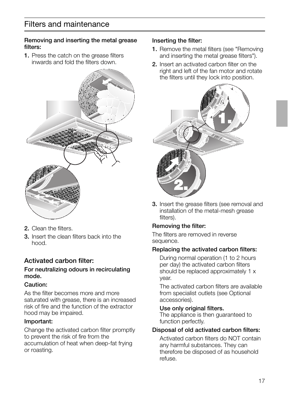 Filters and maintenance | Bosch DKE 93 User Manual | Page 6 / 16