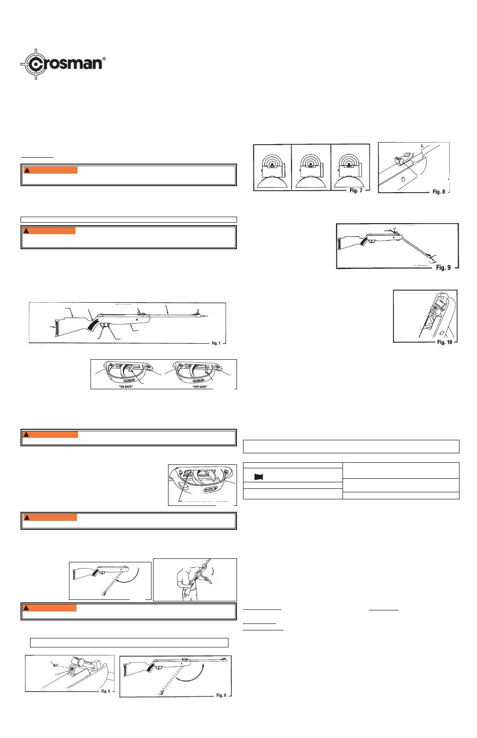 Manual del propietario, Modelo c8m22, Advertencia | Rifle de aire de muelle calibre .22 (5.5 mm) | Crosman C8M22 User Manual | Page 2 / 2