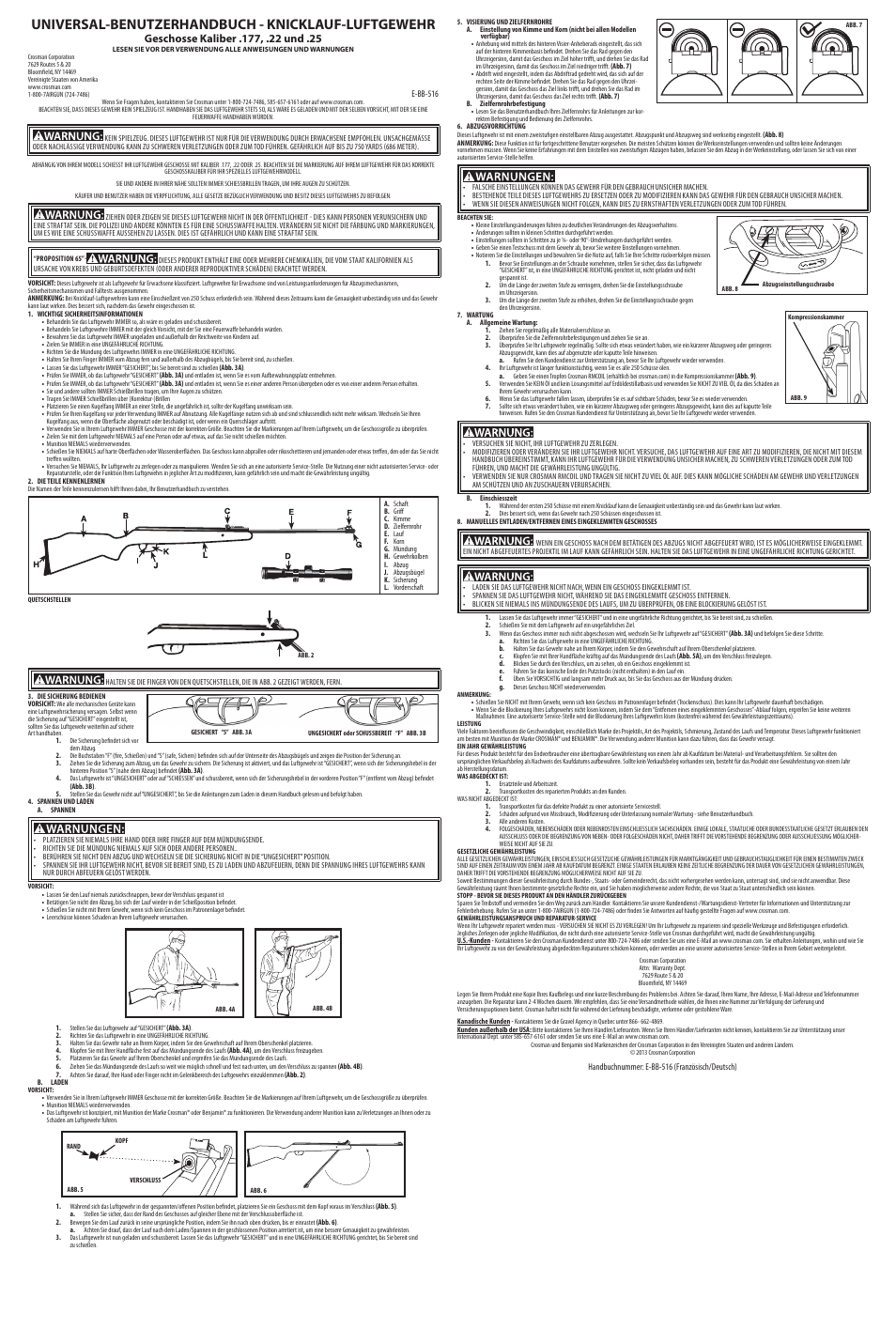 Universal-benutzerhandbuch - knicklauf-luftgewehr, Breech | Crosman CBNP17SX User Manual | Page 4 / 6