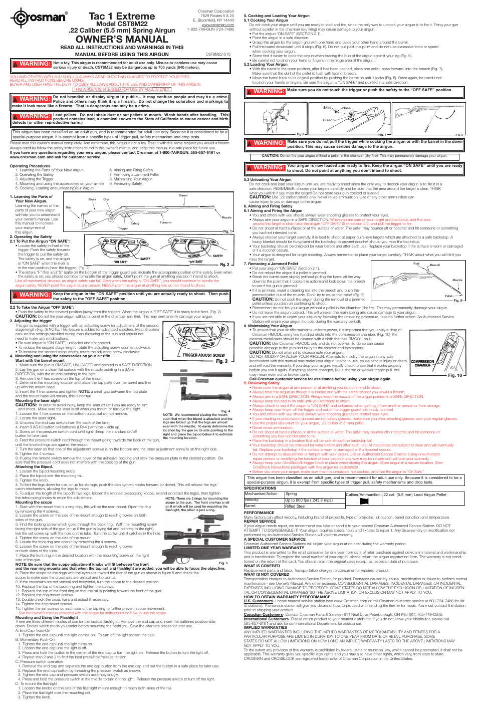 Crosman CST8M22XKT User Manual | 2 pages
