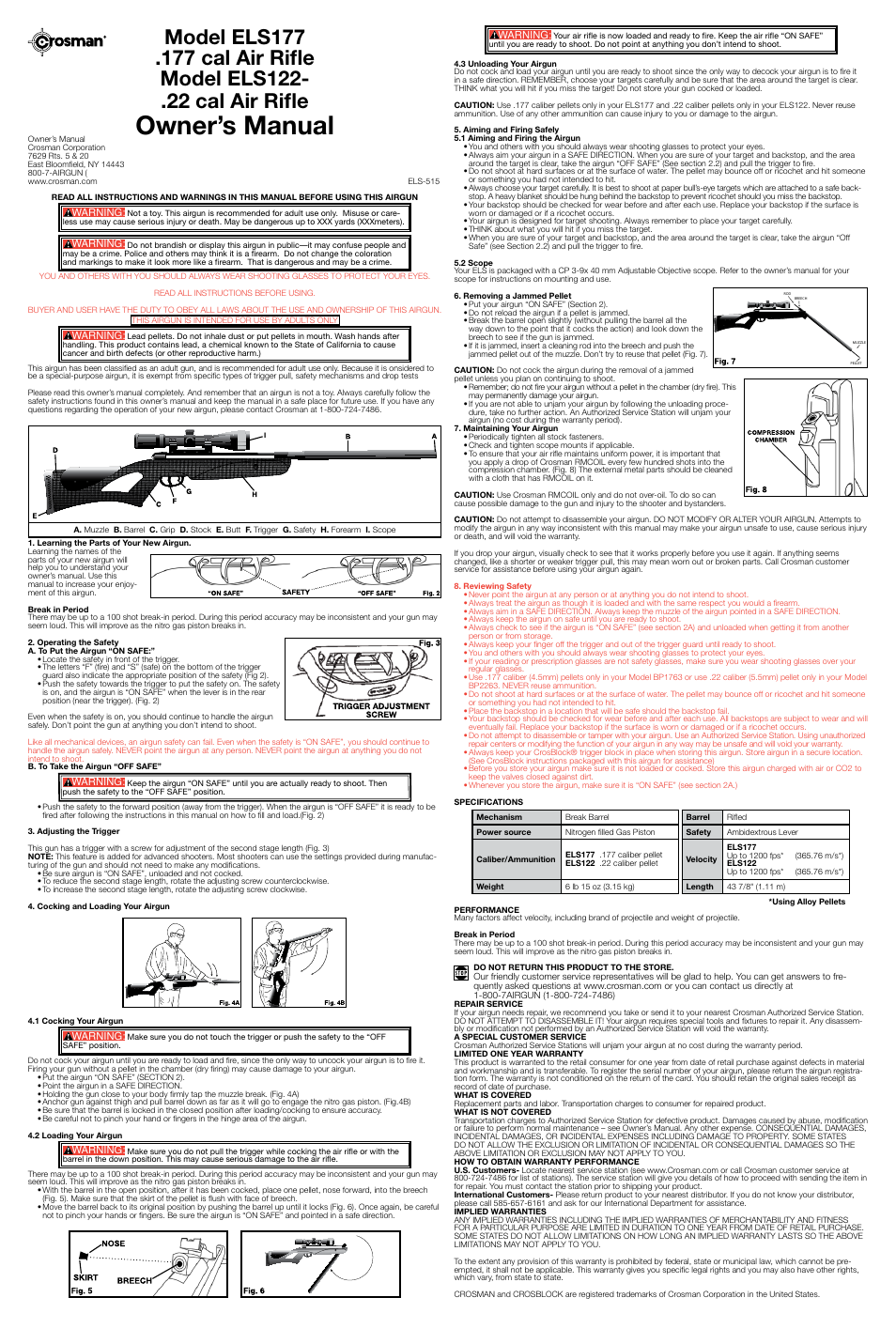 Crosman ELS122 User Manual | 2 pages