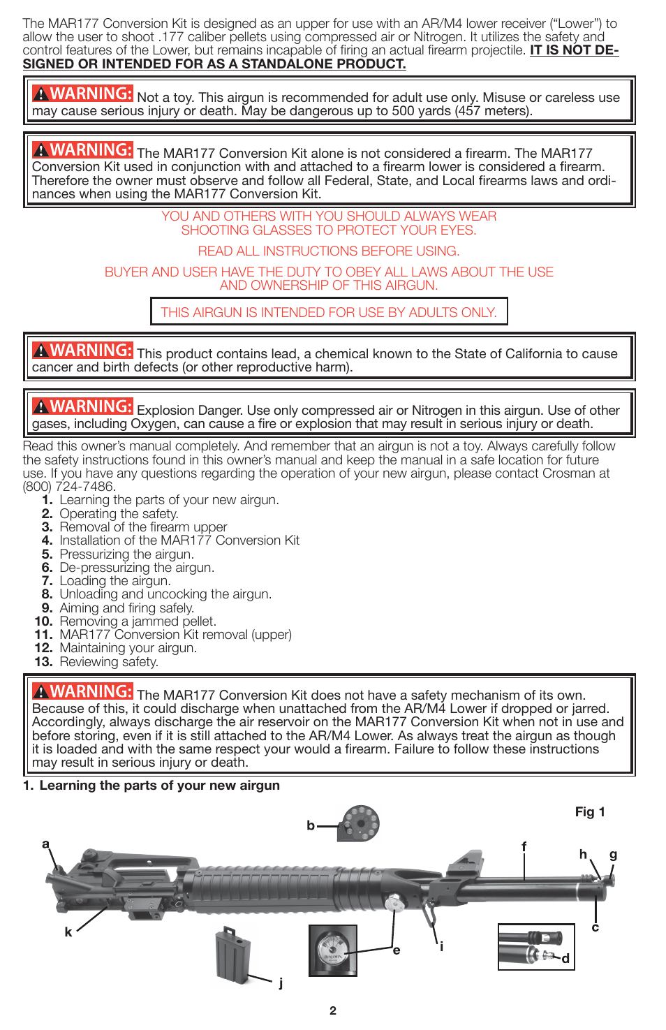 Crosman MAR177 User Manual | Page 2 / 8