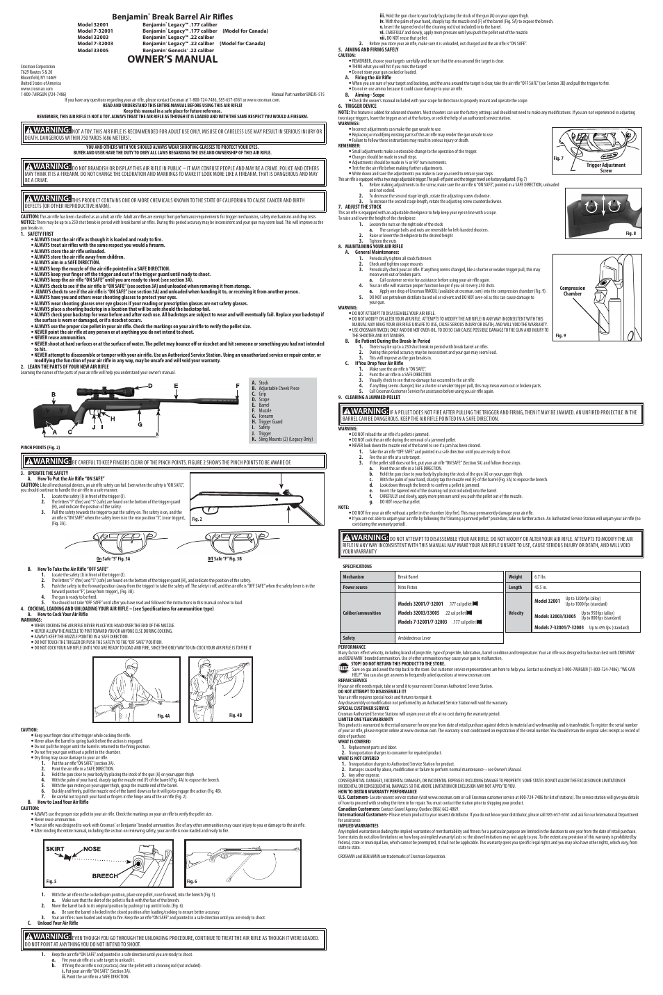 Crosman 33005 User Manual | 3 pages