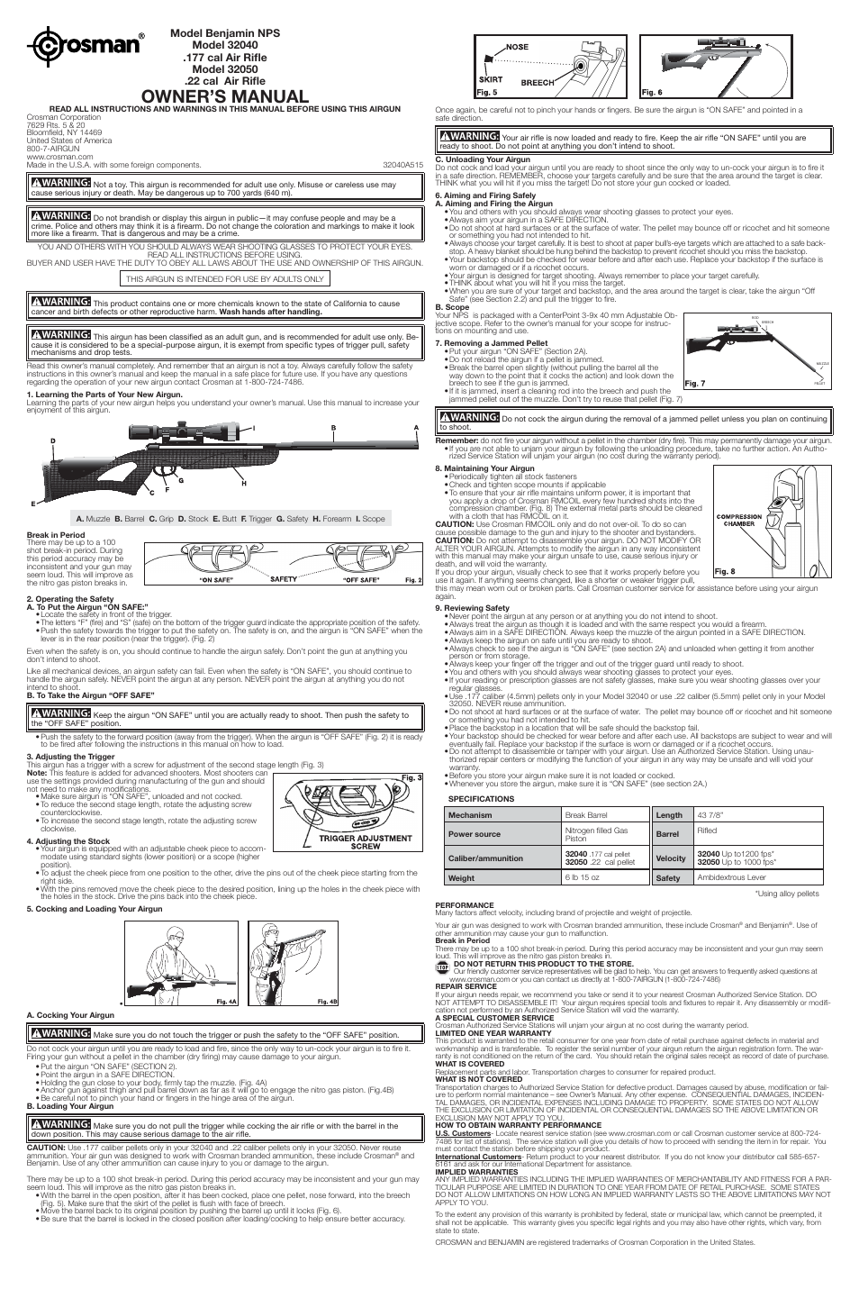 Crosman 32040 User Manual | 2 pages