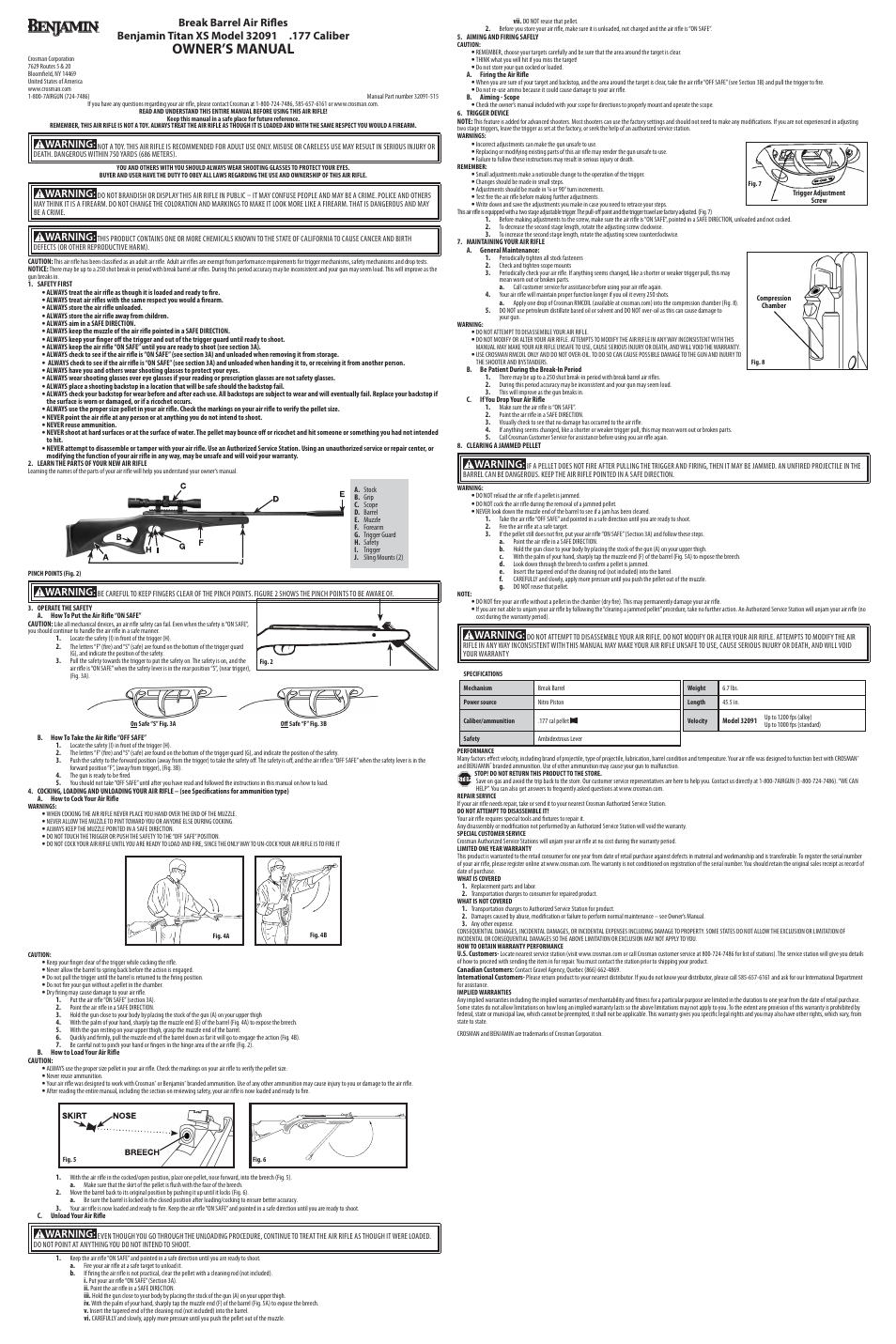 Crosman 32091 User Manual | 3 pages