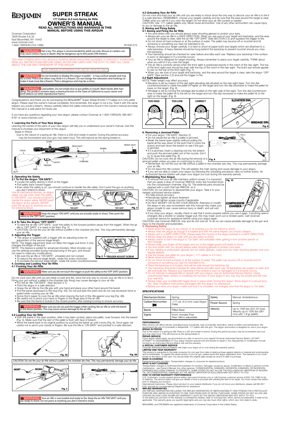 Crosman B1500STM User Manual | 2 pages