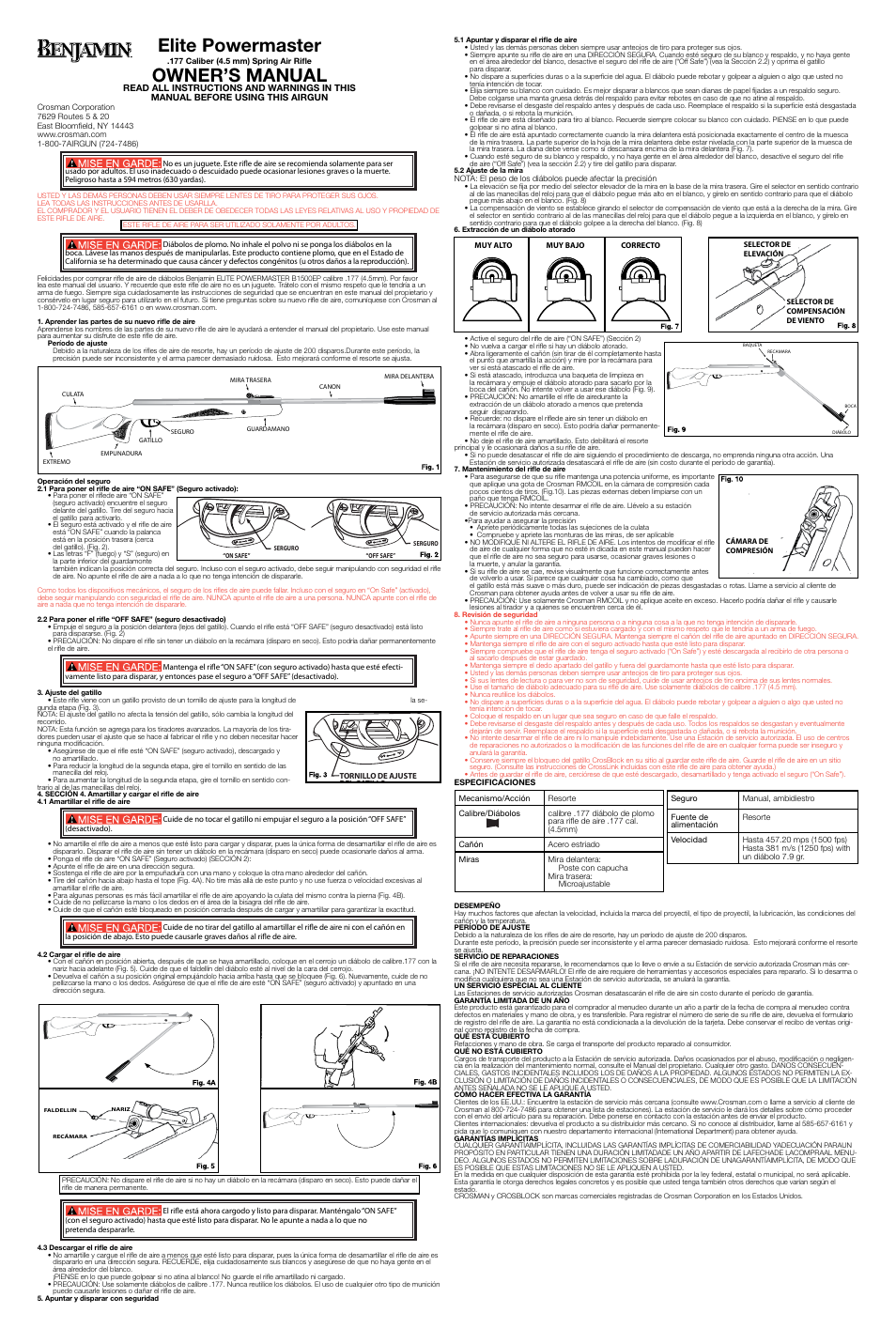 Elite powermaster, Owner’s manual | Crosman B1500EP User Manual | Page 2 / 2