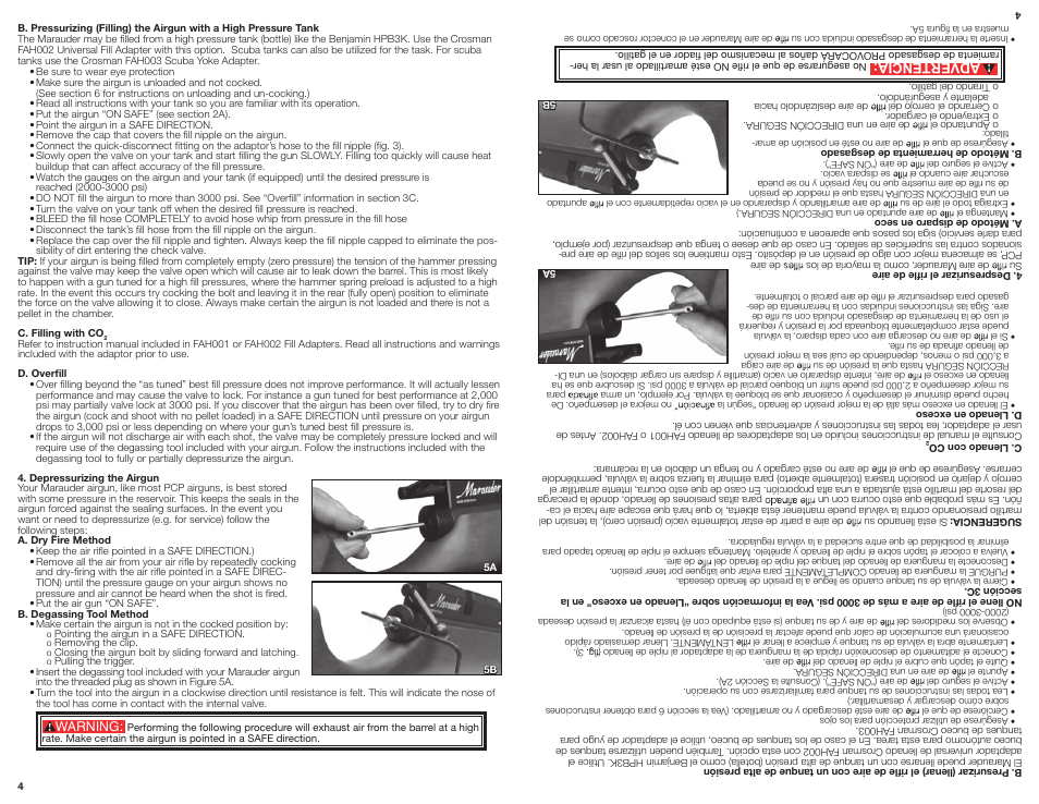 Advertencia | Crosman BP2563 User Manual | Page 4 / 10