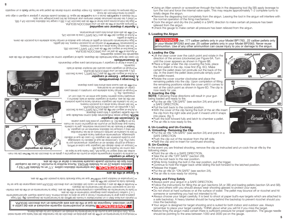 Advertencia | Crosman BP2563 User Manual | Page 5 / 10