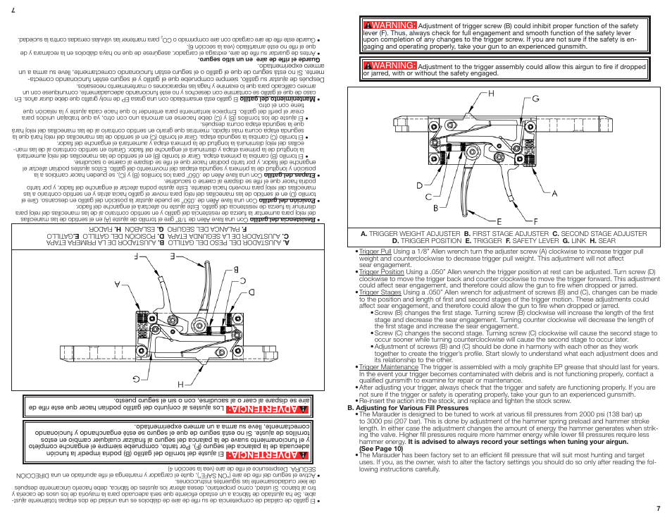 Advertencia | Crosman BP2563 User Manual | Page 7 / 10