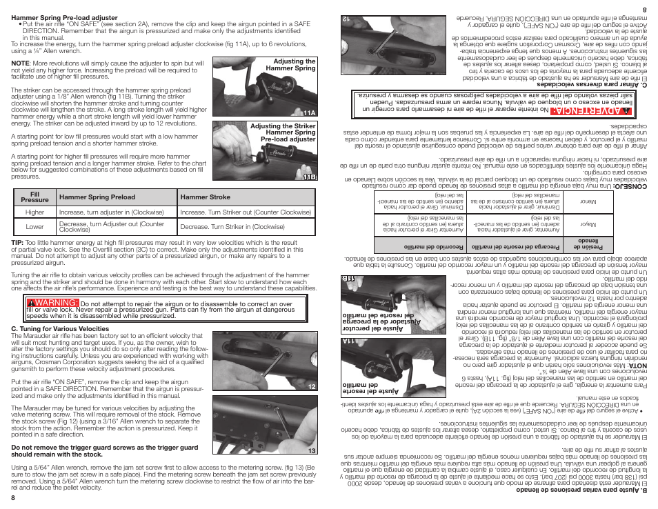 Advertencia | Crosman BP2563 User Manual | Page 8 / 10