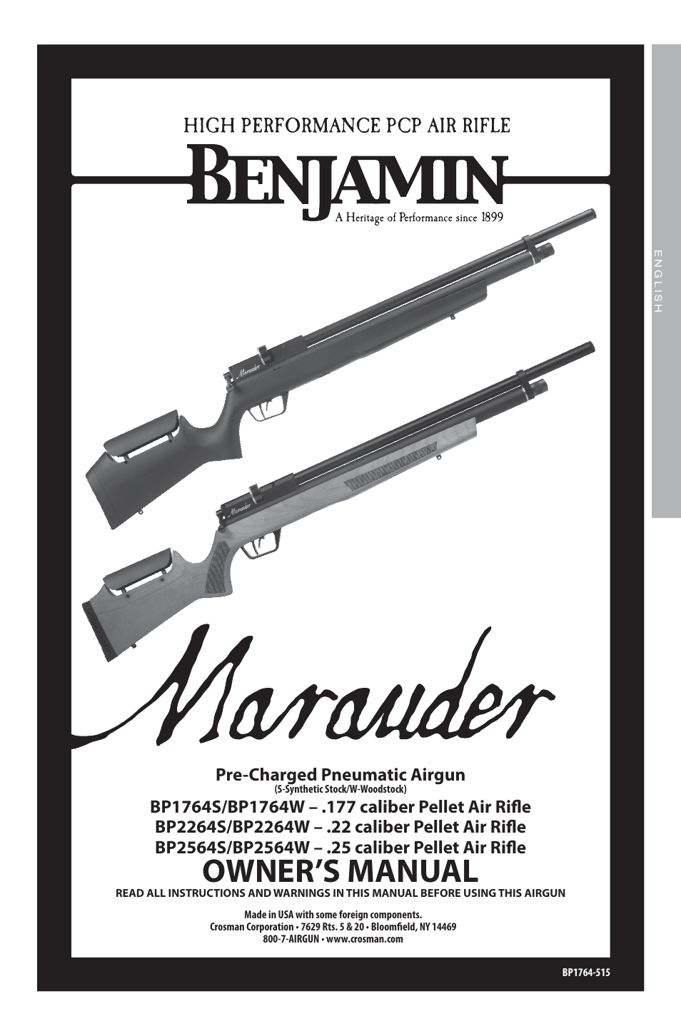 Crosman BP1764S User Manual | 11 pages