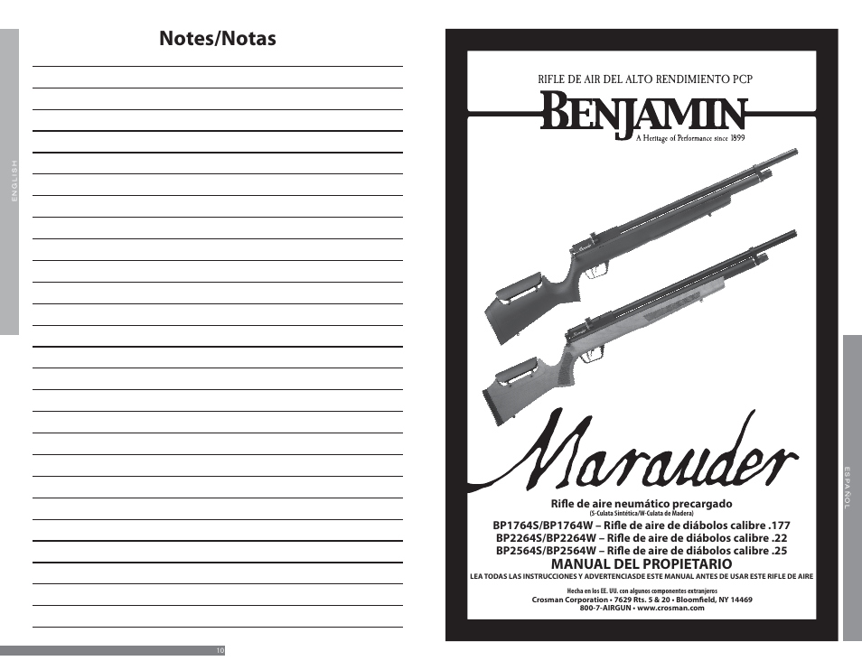 Manual del propietario | Crosman BP1764S User Manual | Page 6 / 11