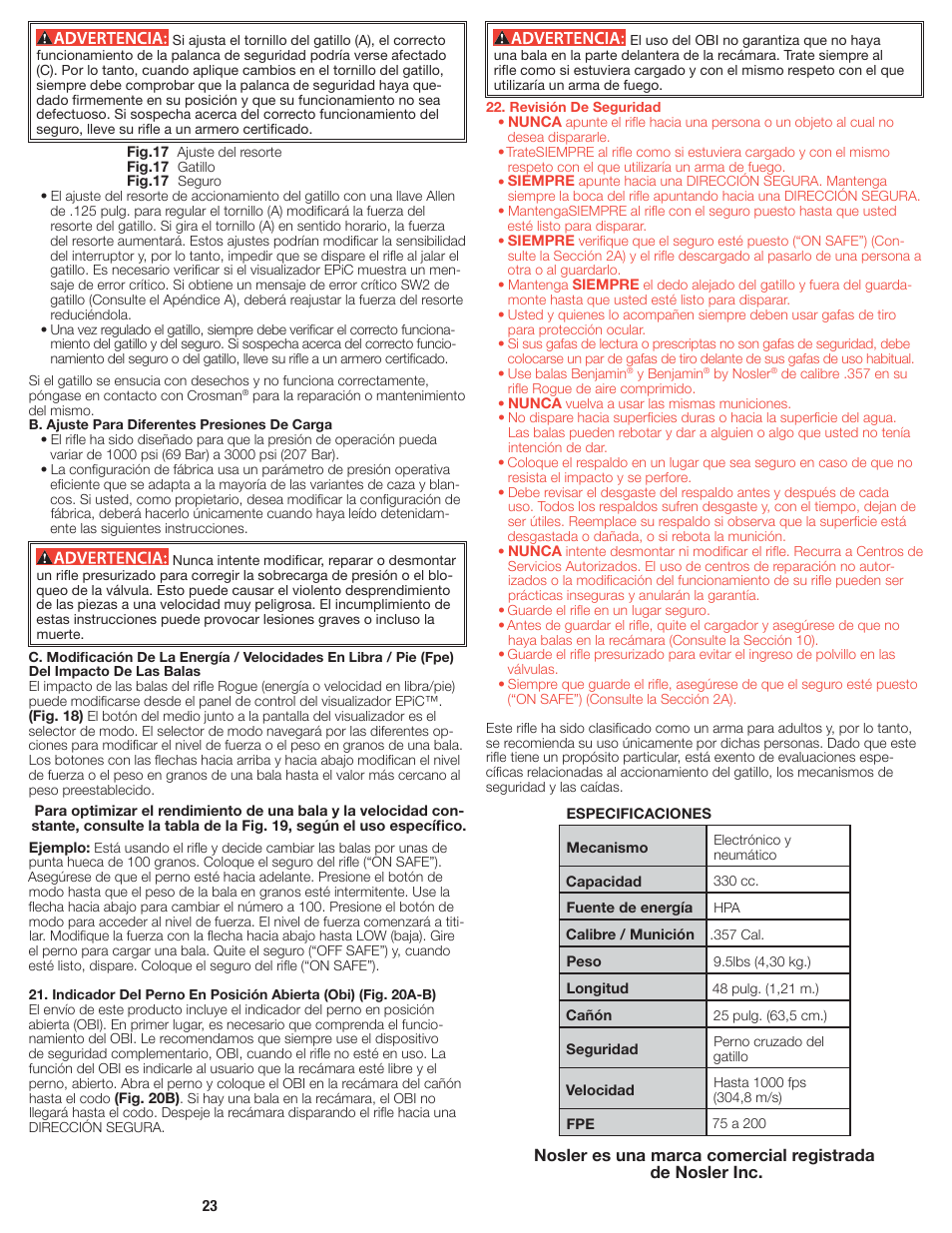 Crosman BPE3571 User Manual | Page 23 / 24