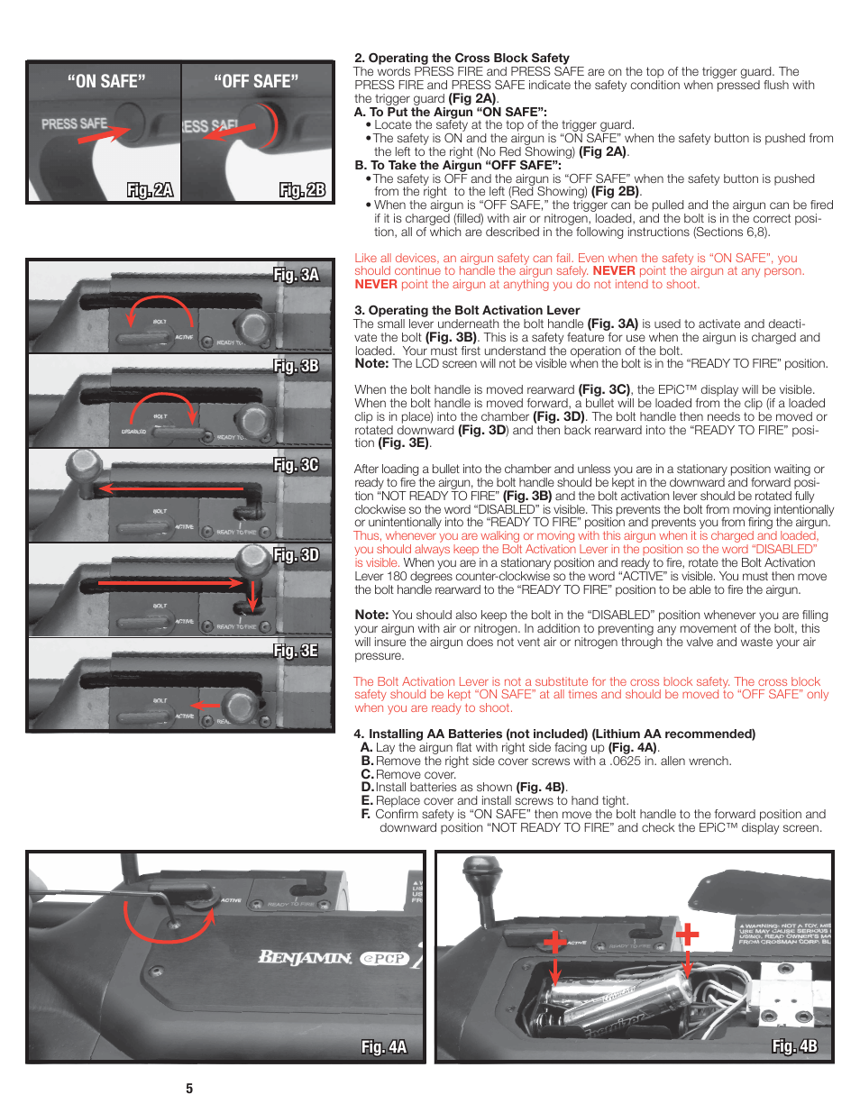 On safe” “off safe | Crosman BPE3571 User Manual | Page 5 / 24