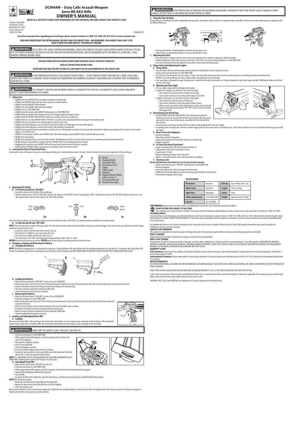 Crosman DCM4AW User Manual | 3 pages