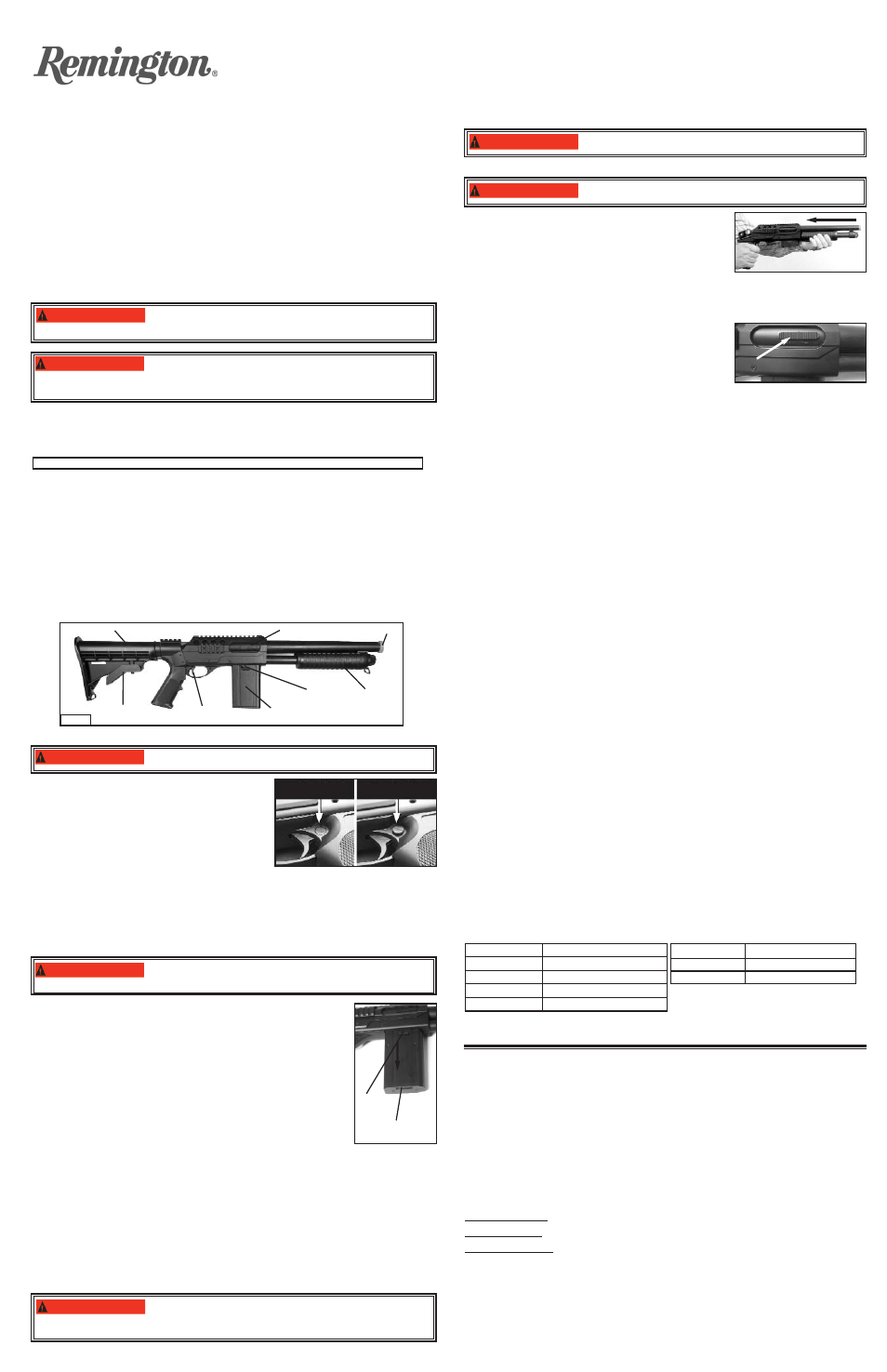 Tactical rifle, Manual del propietario, Rifle de aire suave municiones de plástico de 6 mm | Advertencia | Crosman RTAC User Manual | Page 2 / 3
