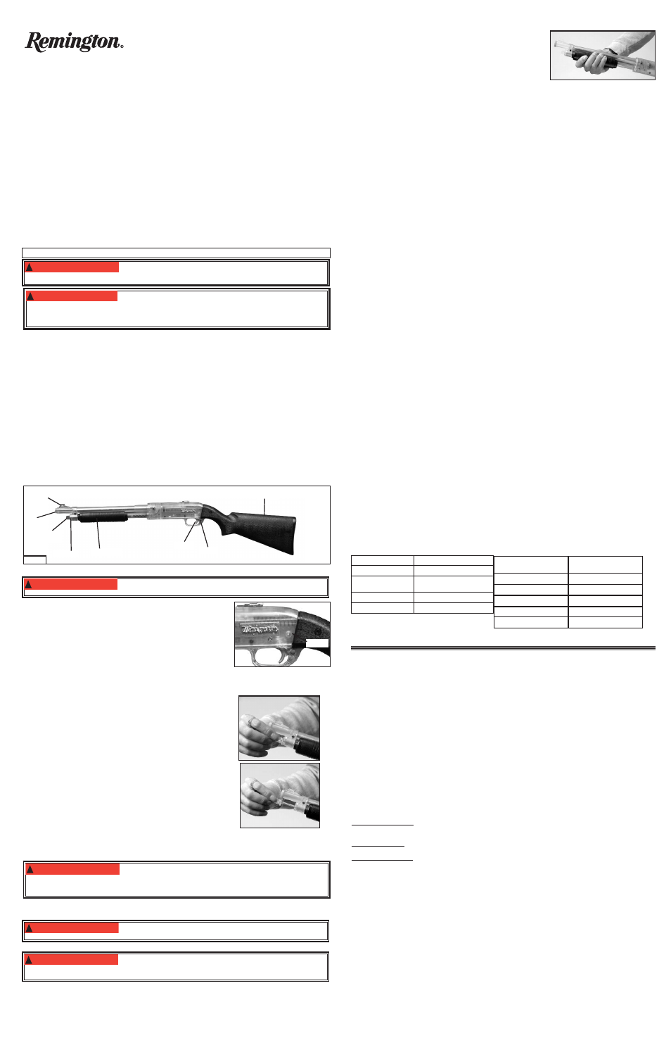 Guide d'utilisaton, Modèle remington wingmaster carabine soft air, Pour bb plastique 6 mm | Avertissement | Crosman RWMSA User Manual | Page 3 / 3