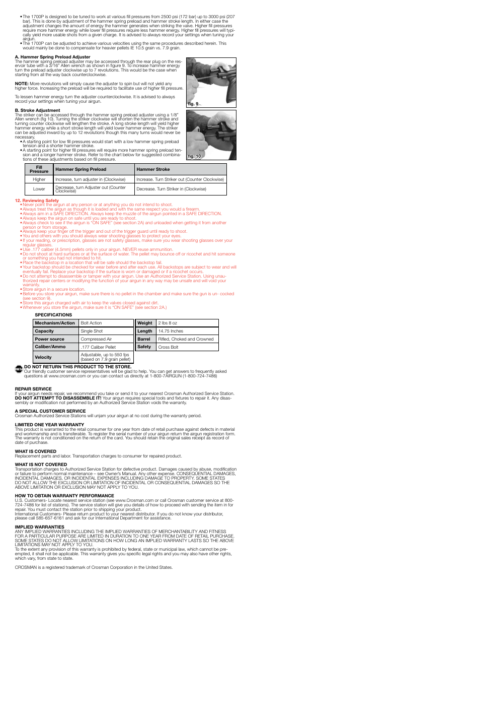 Crosman 1700P User Manual | Page 2 / 4