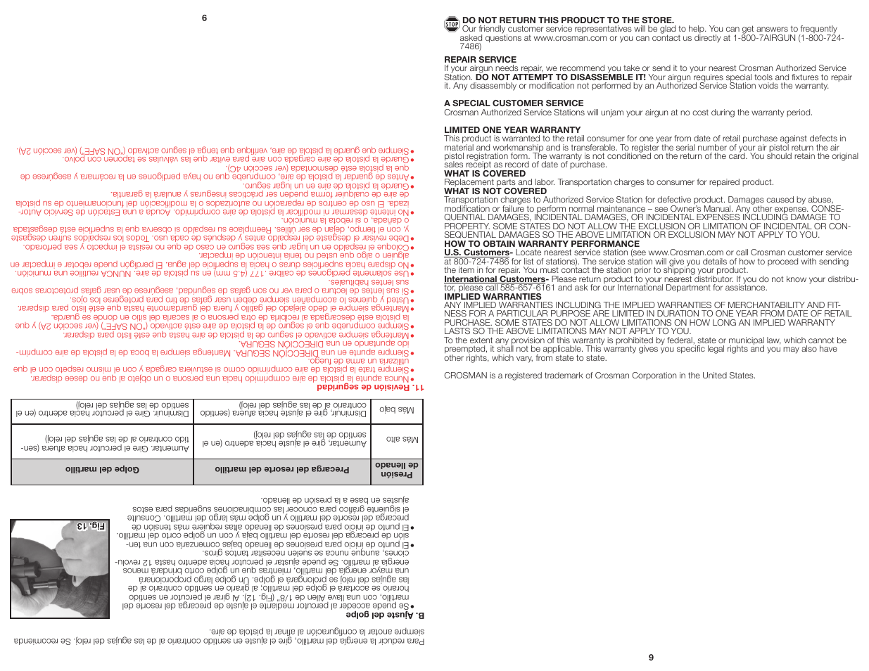 Crosman 1701P User Manual | Page 9 / 10
