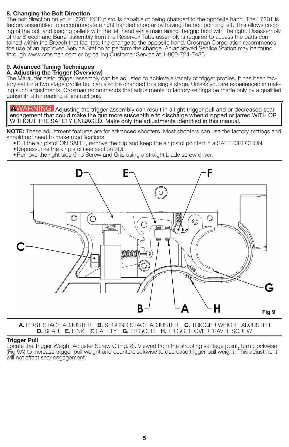 Warning | Crosman 1720T User Manual | Page 5 / 8