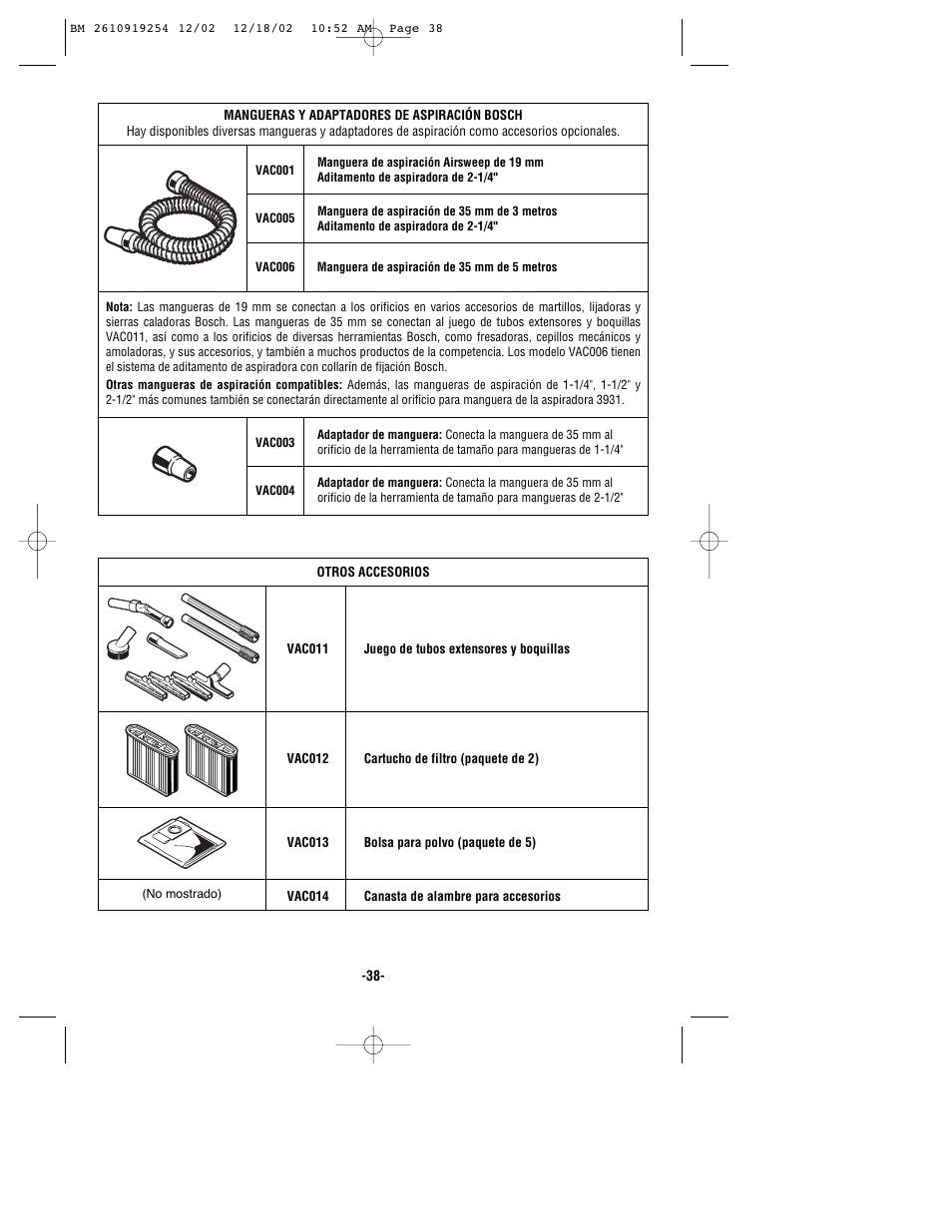 Bosch 3931 User Manual | Page 38 / 40