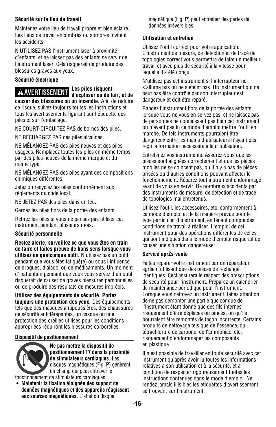 Avertissement | Bosch GLL2-50 User Manual | Page 16 / 32