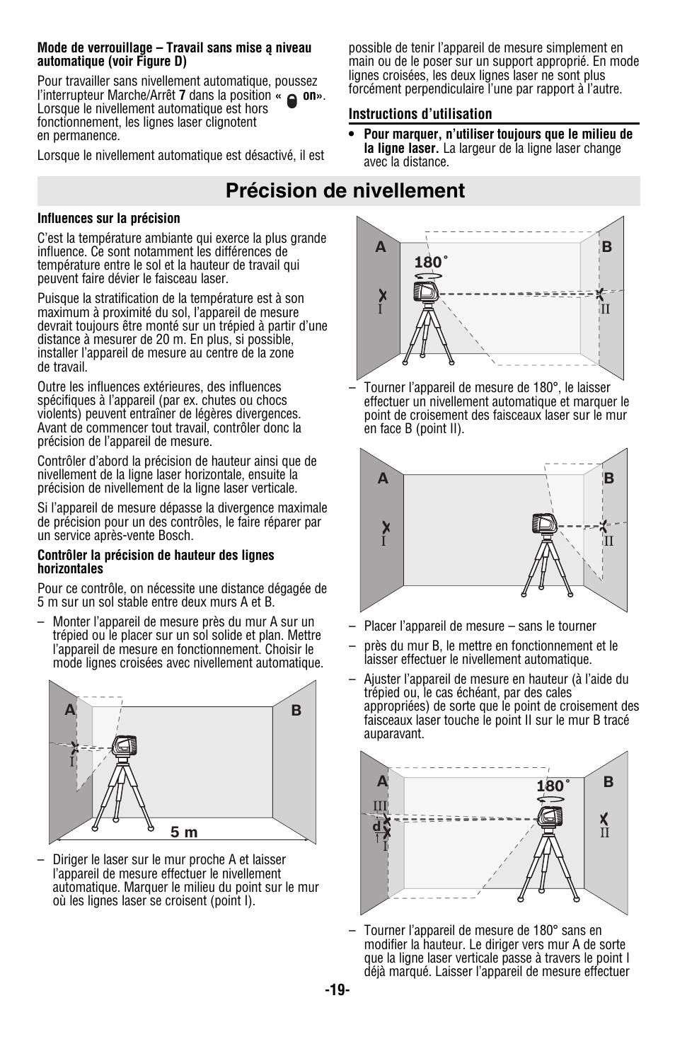 Précision de nivellement | Bosch GLL2-50 User Manual | Page 19 / 32