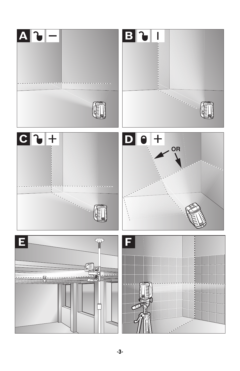 Dc b a | Bosch GLL2-50 User Manual | Page 3 / 32