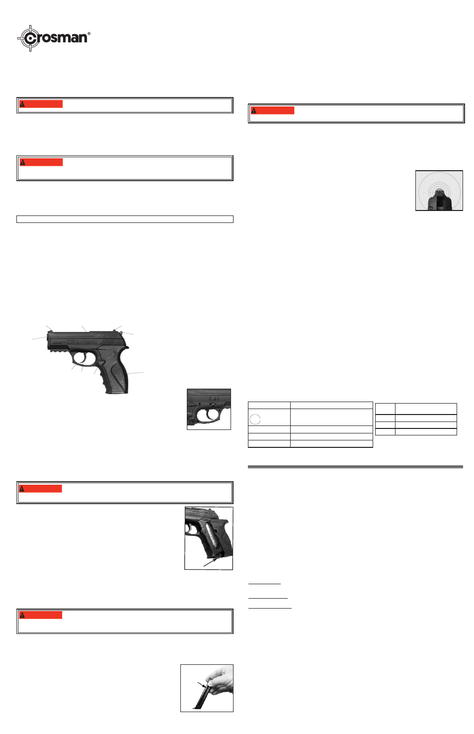 Crosman C11 User Manual | 3 pages