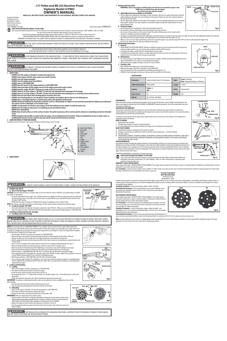Crosman CCP8B2 User Manual | 3 pages