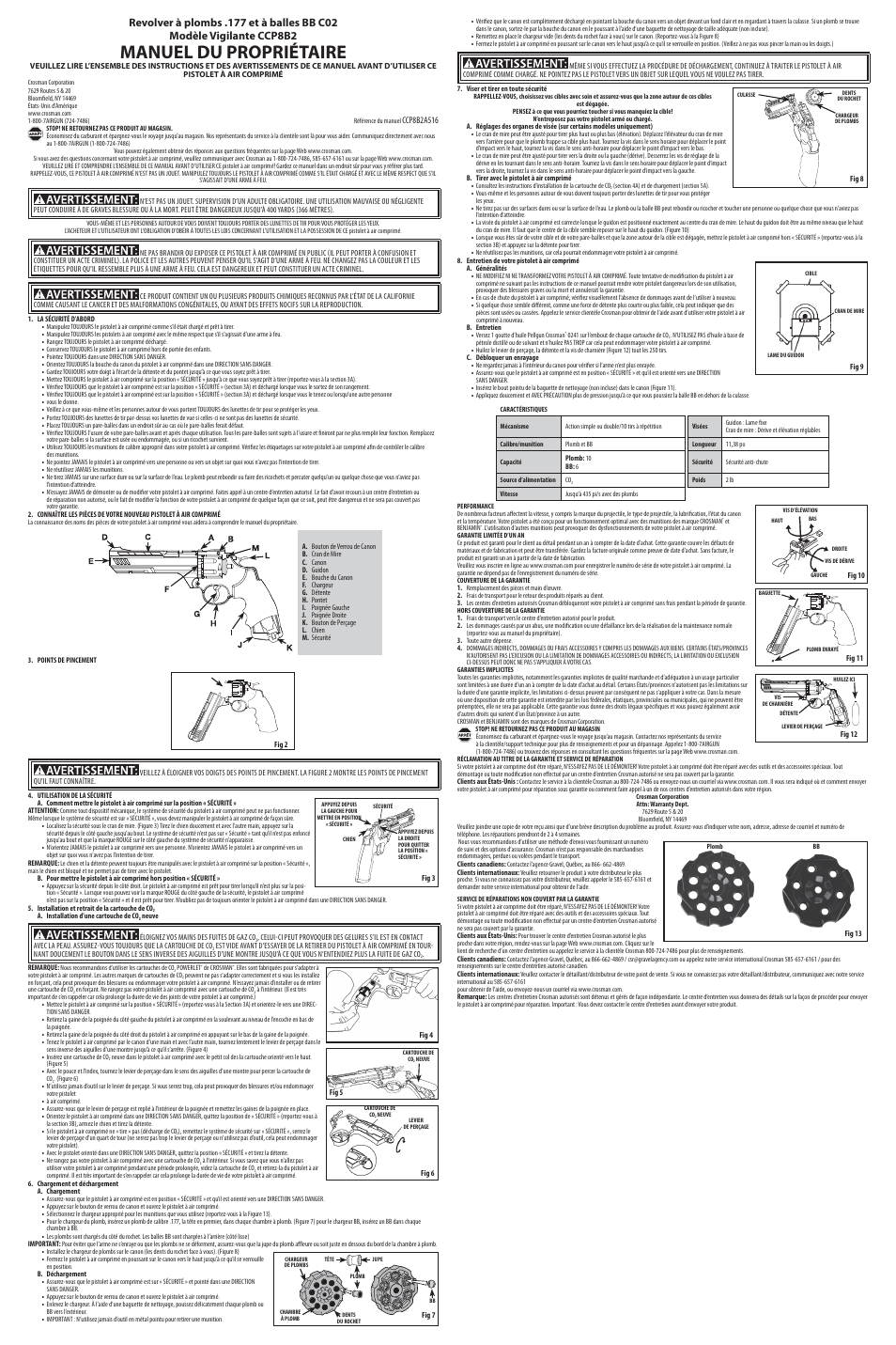 Manuel du propriétaire | Crosman CCP8B2 User Manual | Page 3 / 3