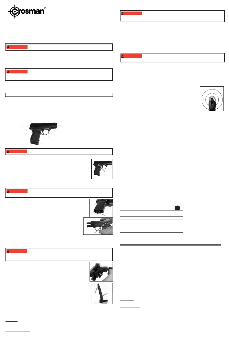 Crosman PRO77 (2007-2008) User Manual | 3 pages