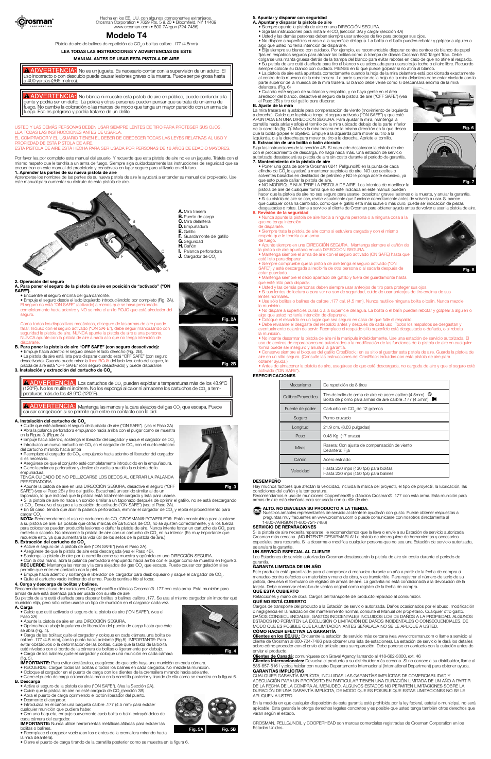 Modelo t4 | Crosman T4 User Manual | Page 2 / 3