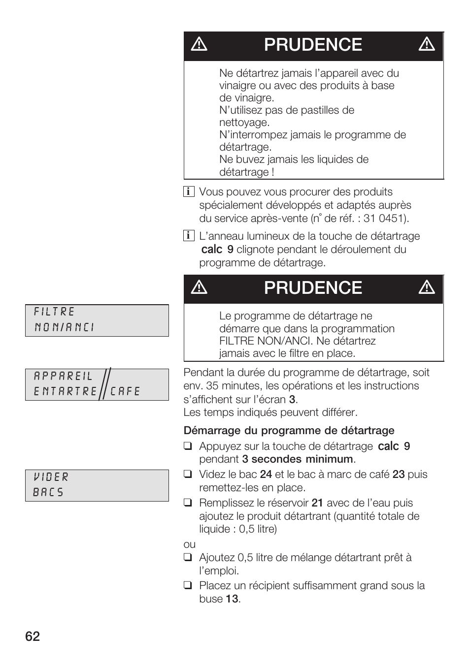 Dprudence d | Bosch AUTOMATIC COFFEE CENTRE TCA 6301 UC User Manual | Page 62 / 108