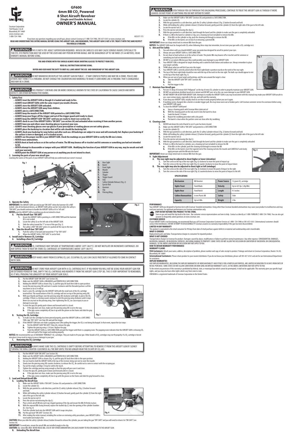 Crosman ACG357 User Manual | 3 pages