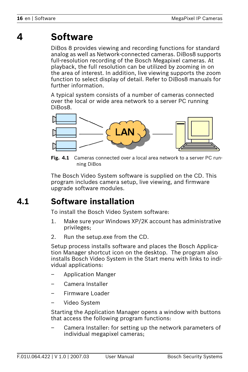 4software, 1 software installation | Bosch MegaPixel IP Camera NWC-0900 User Manual | Page 18 / 46