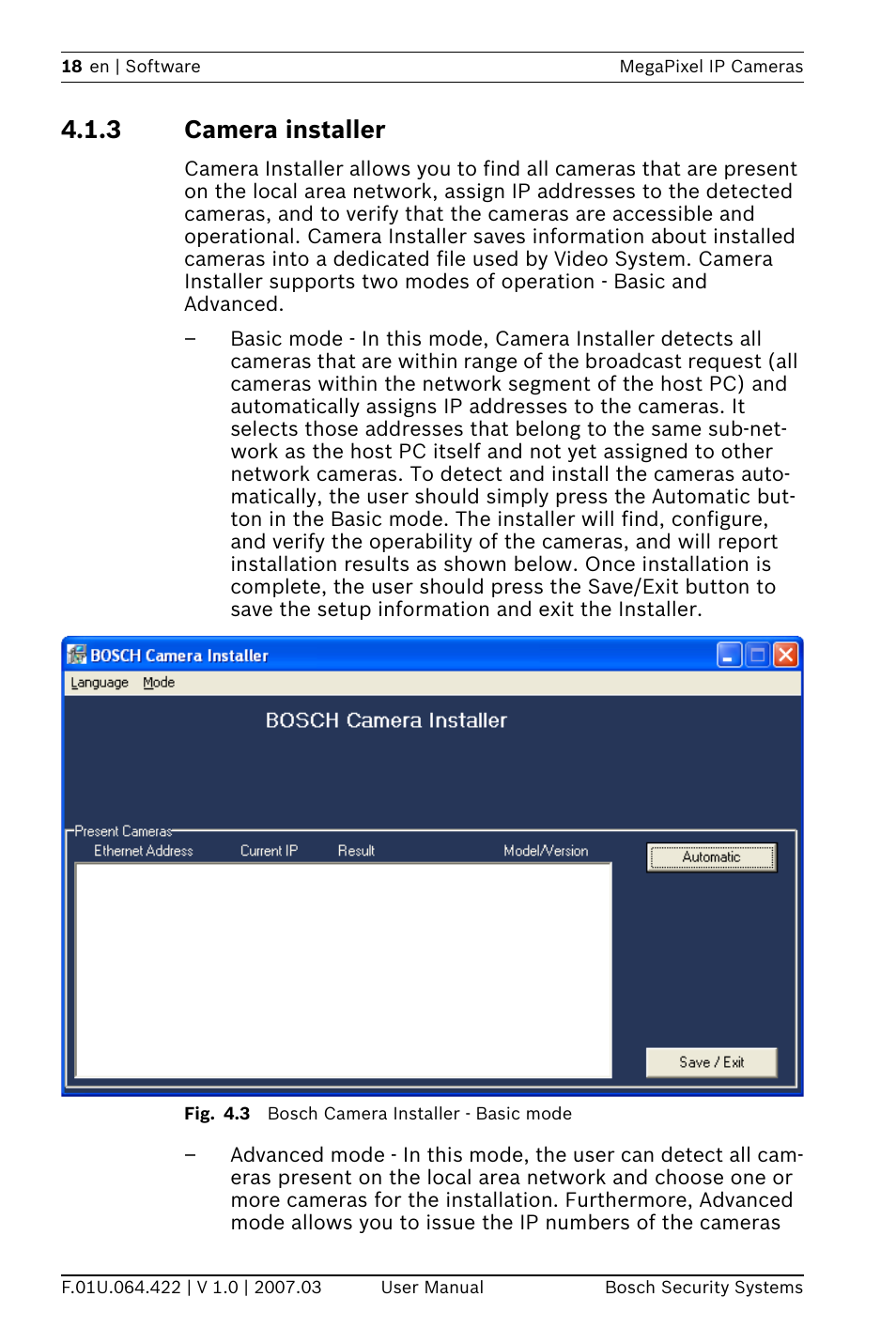 3 camera installer | Bosch MegaPixel IP Camera NWC-0900 User Manual | Page 20 / 46