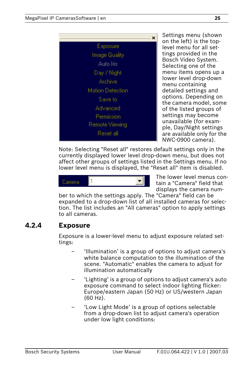 4 exposure | Bosch MegaPixel IP Camera NWC-0900 User Manual | Page 27 / 46