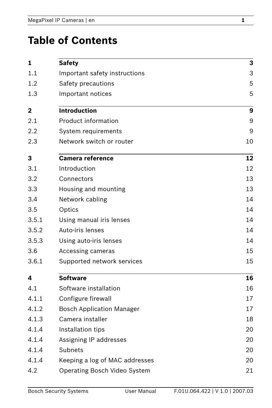 Bosch MegaPixel IP Camera NWC-0900 User Manual | Page 3 / 46
