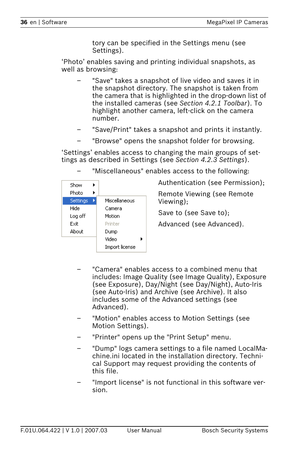 Bosch MegaPixel IP Camera NWC-0900 User Manual | Page 38 / 46