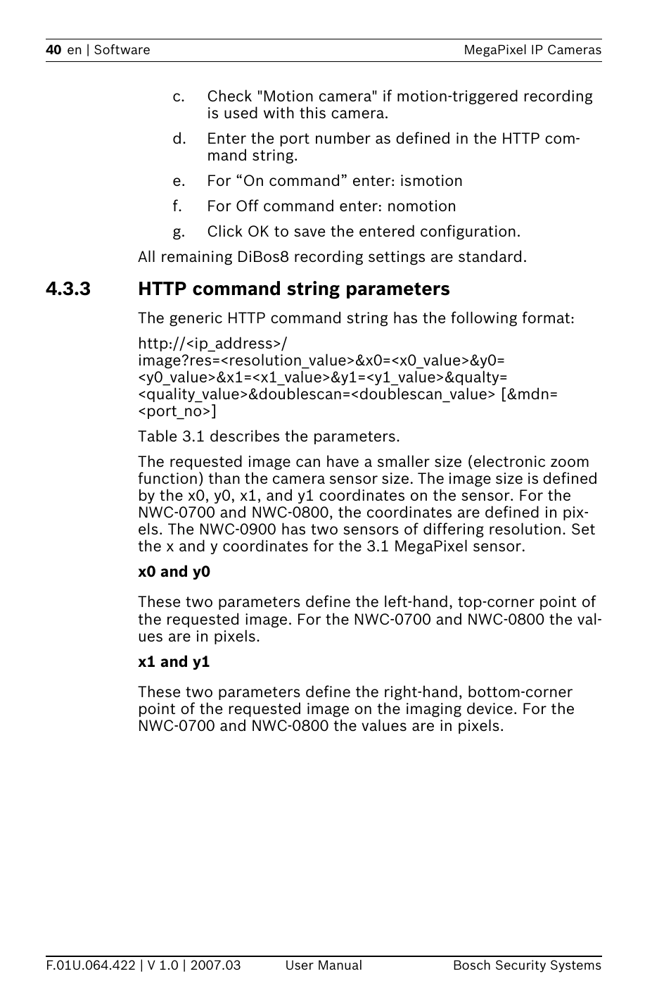 Bosch MegaPixel IP Camera NWC-0900 User Manual | Page 42 / 46
