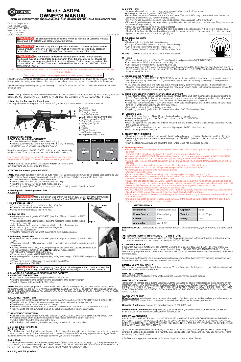 Crosman ASDP4 User Manual | 3 pages