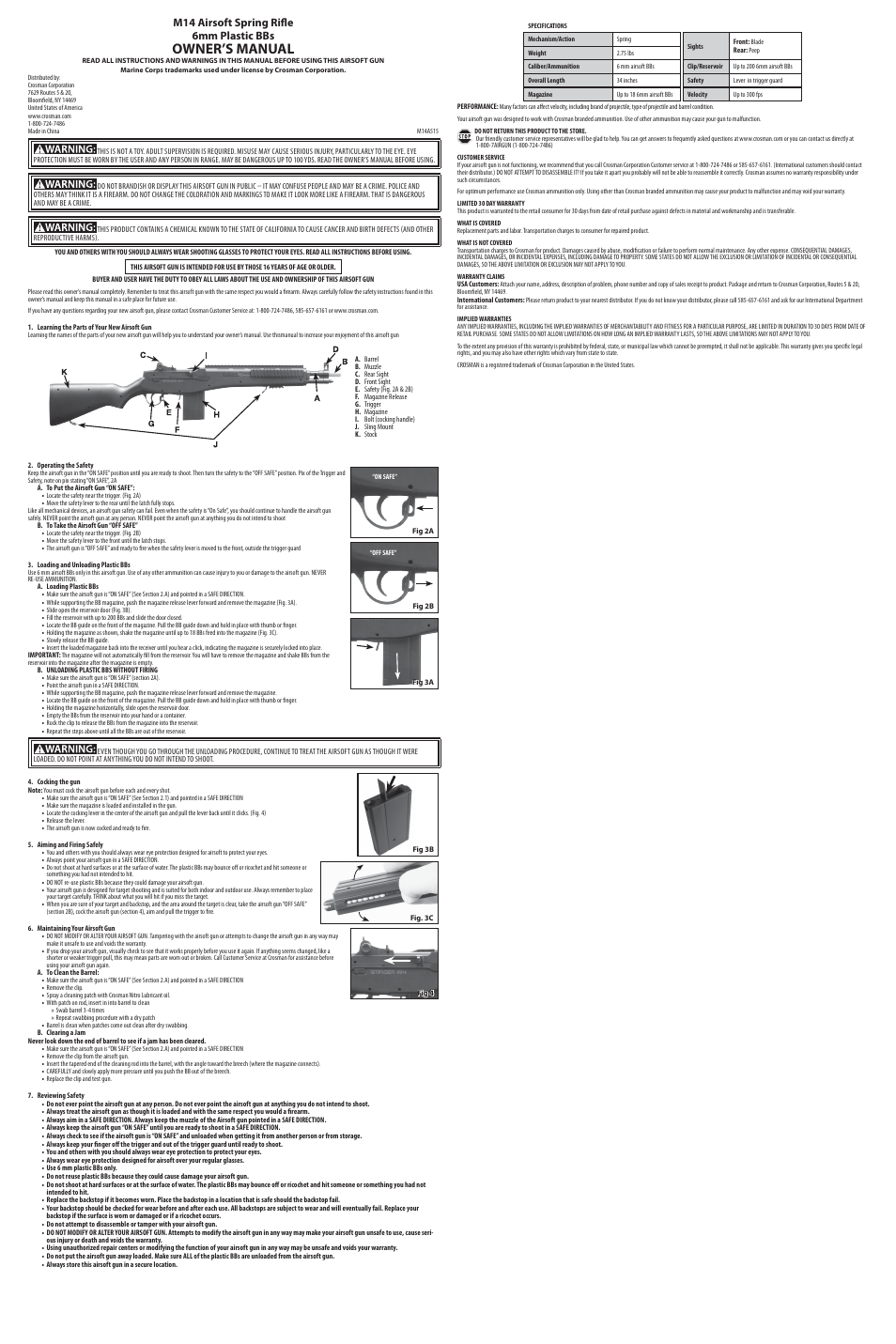 Crosman ASM14B User Manual | 3 pages